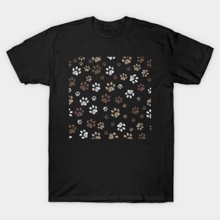 Doodle paw print brown colored T-Shirt